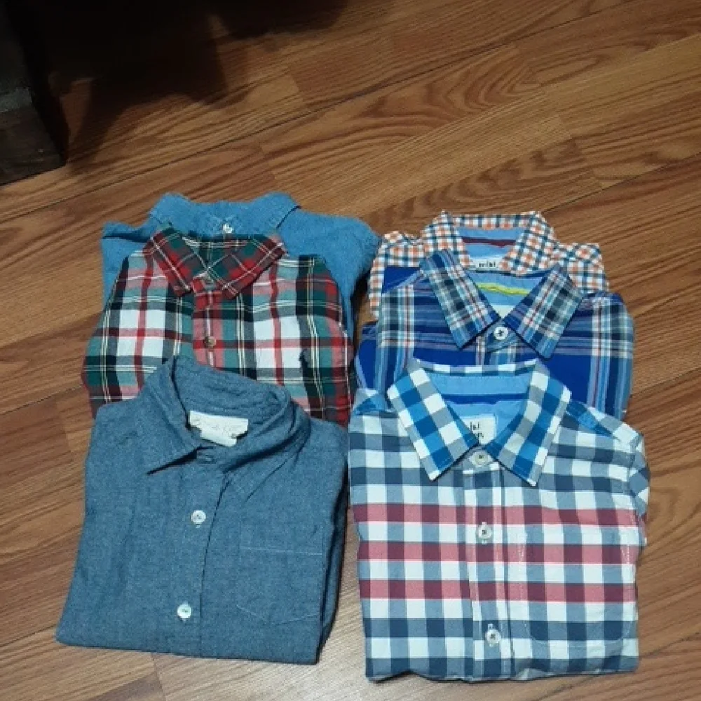 MINI BODEN  HANNAH KATE RALPH LAUREN Plaid and Solid‎ Button-Up Shirts (6)